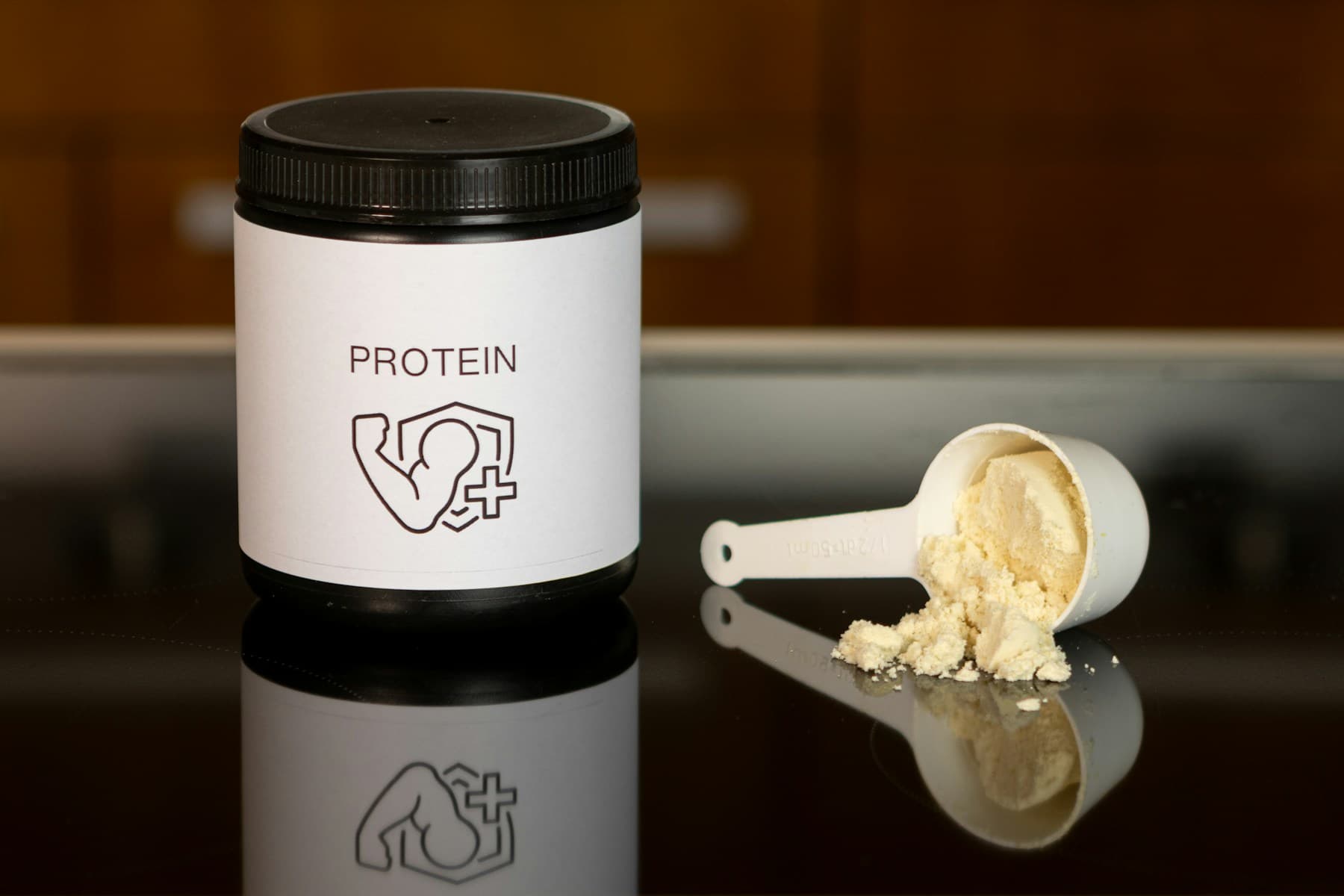 Protein powder product photography